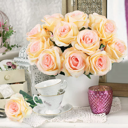 12PCS Artificial Roses Fake Flowers