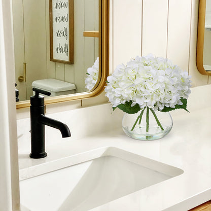 Asfatedge Artificial Flowers with Vase White